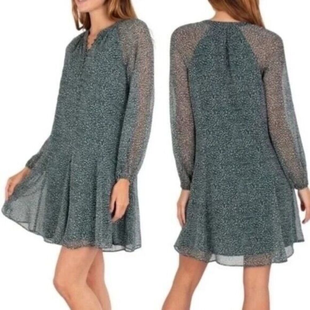 Joie Women's XL Green Arctic Animal Spot Balloon Sleeve Limited Edition Dress